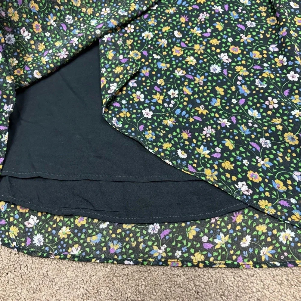 Zara Mini Skirt Floral Pintuck Side Zip Womens S NWOT - Picture 3 of 10